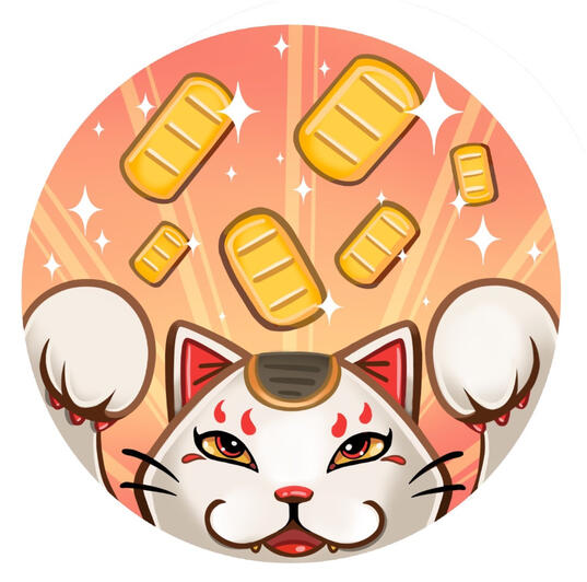 Maneki money ! - badge - dessin numérique